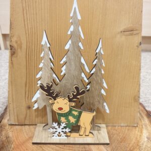 Wooden Winter Scene - Reindeer